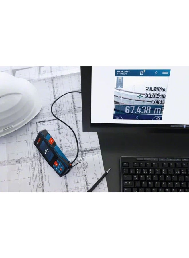 بوش GLM 150-27 C جهاز قياس ليزر احترافي بشاشة عرض IPS باللونين الأسود والأزرق 4 x 7 x 14 ملم 0 601 072 Z00 - Image 2